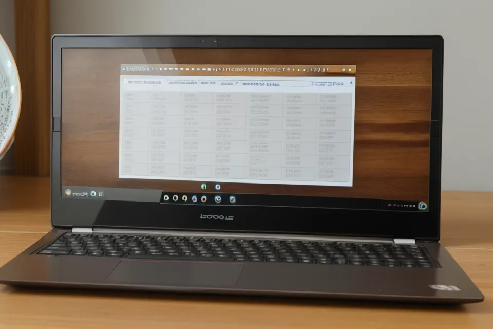 Laptop showing lottery algorithm software next to a paper ticket