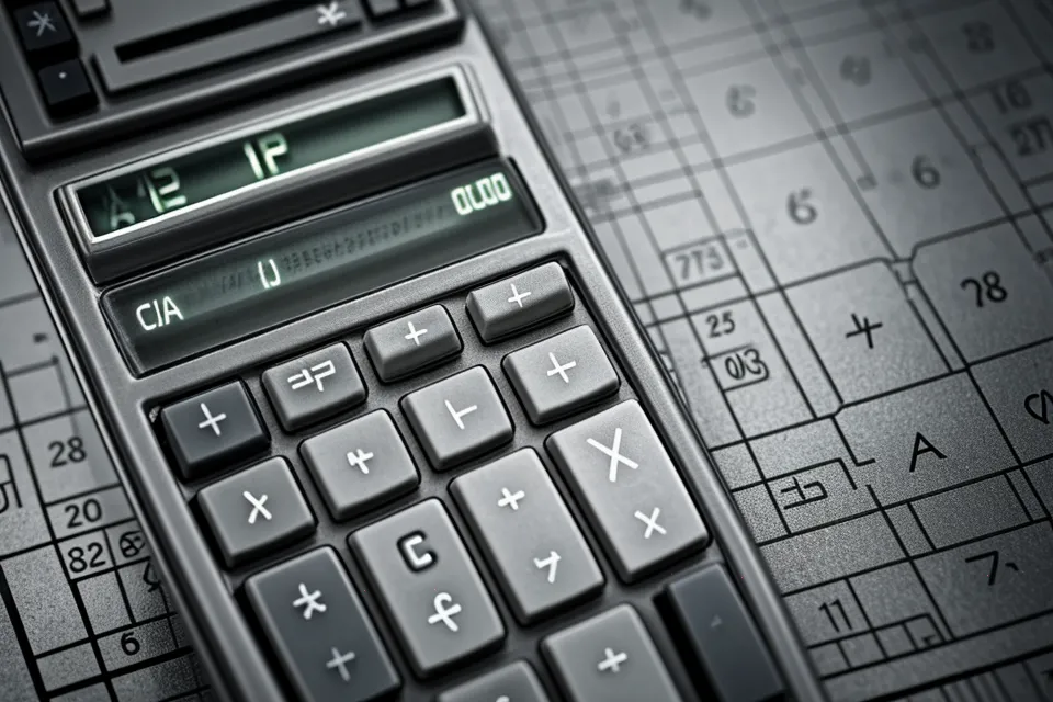 A calculator and lottery ticket on a math textbook.